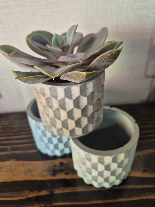 Cement Honeycomb pot (small)