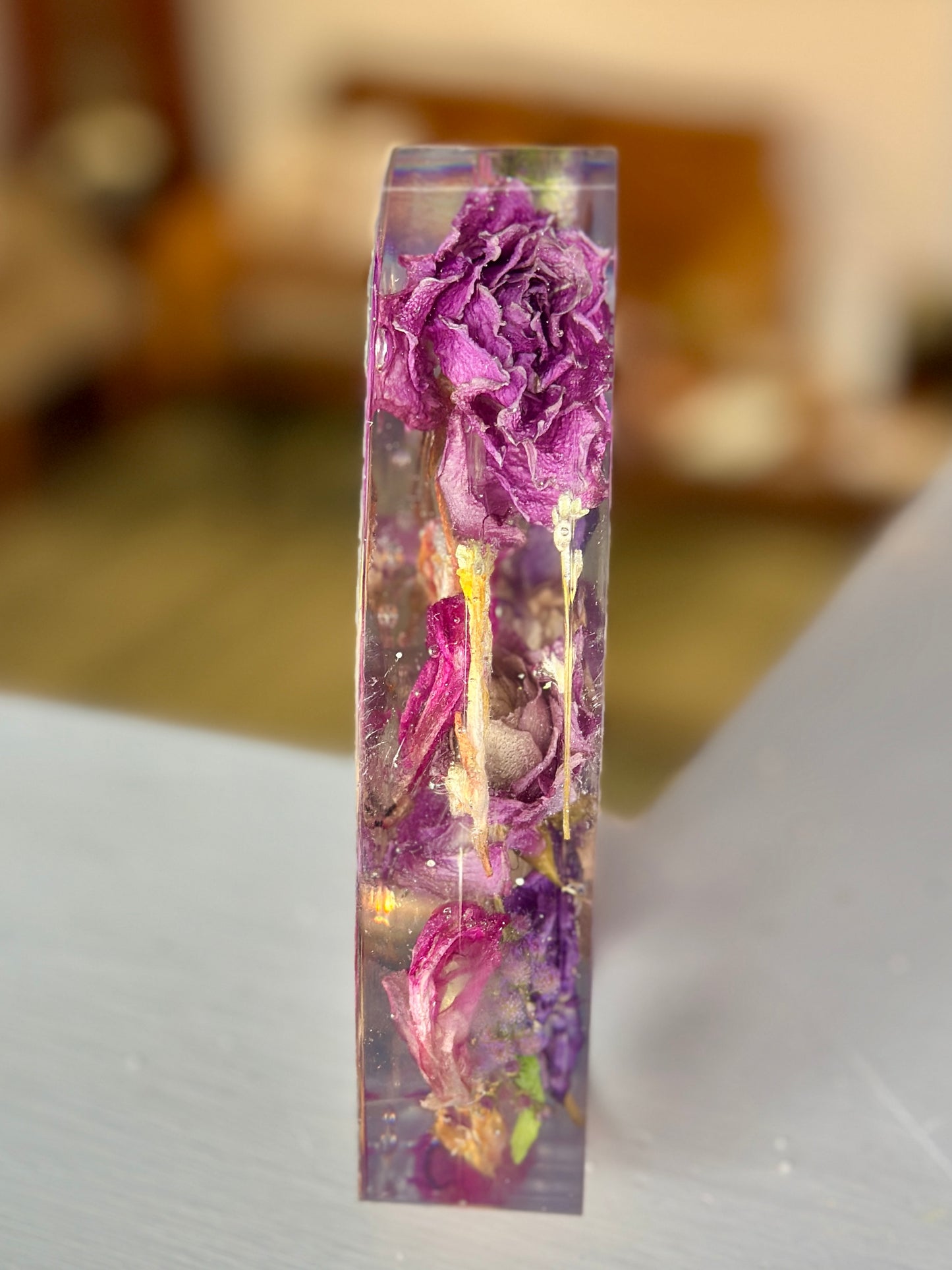 Mixed floral resin heart (medium)