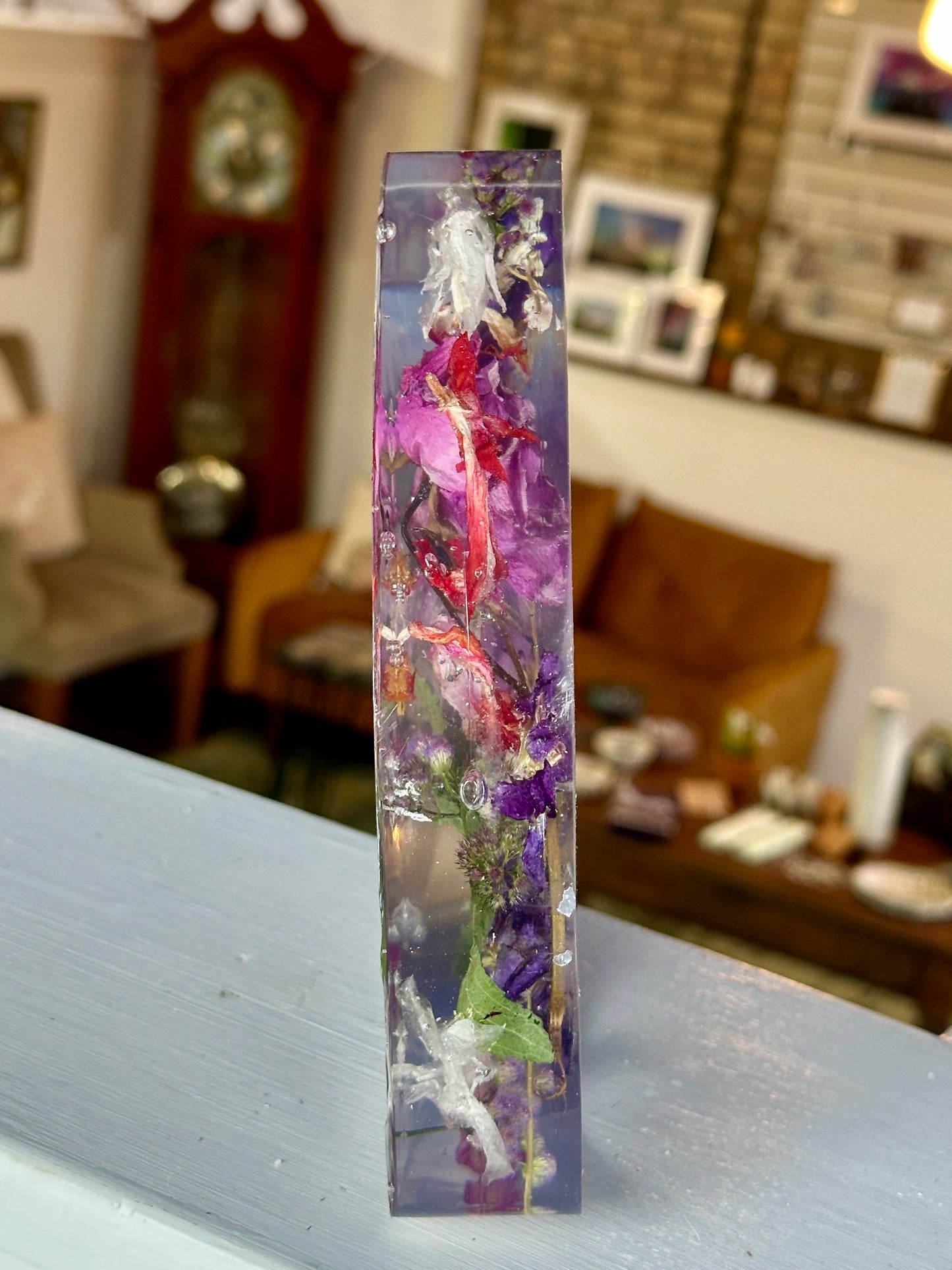 Mixed floral resin heart (large)