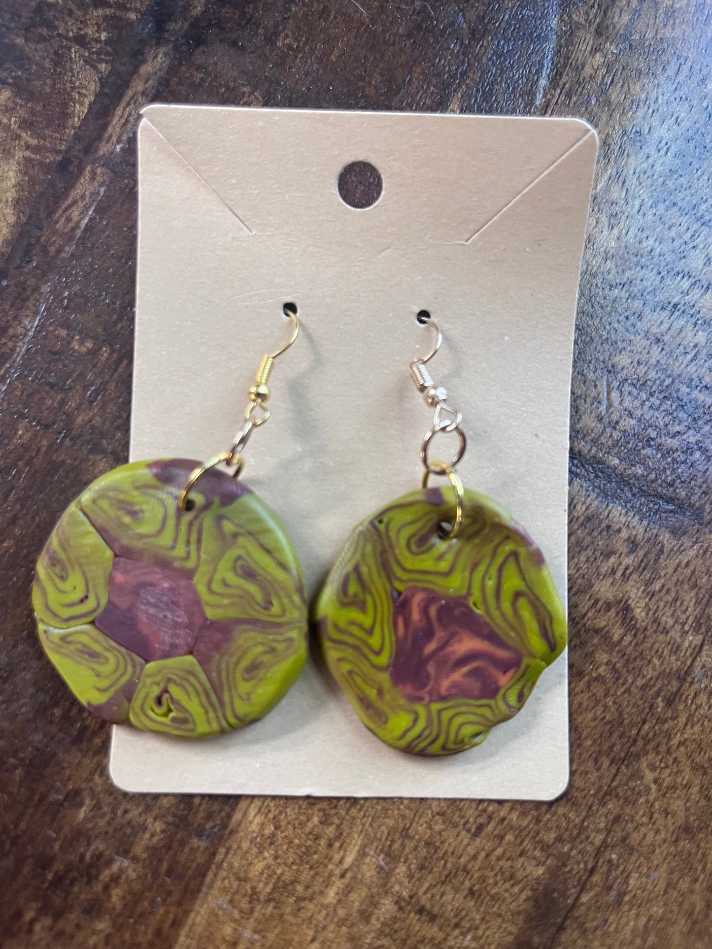 Autumn Colors Clay Spiral Earrings