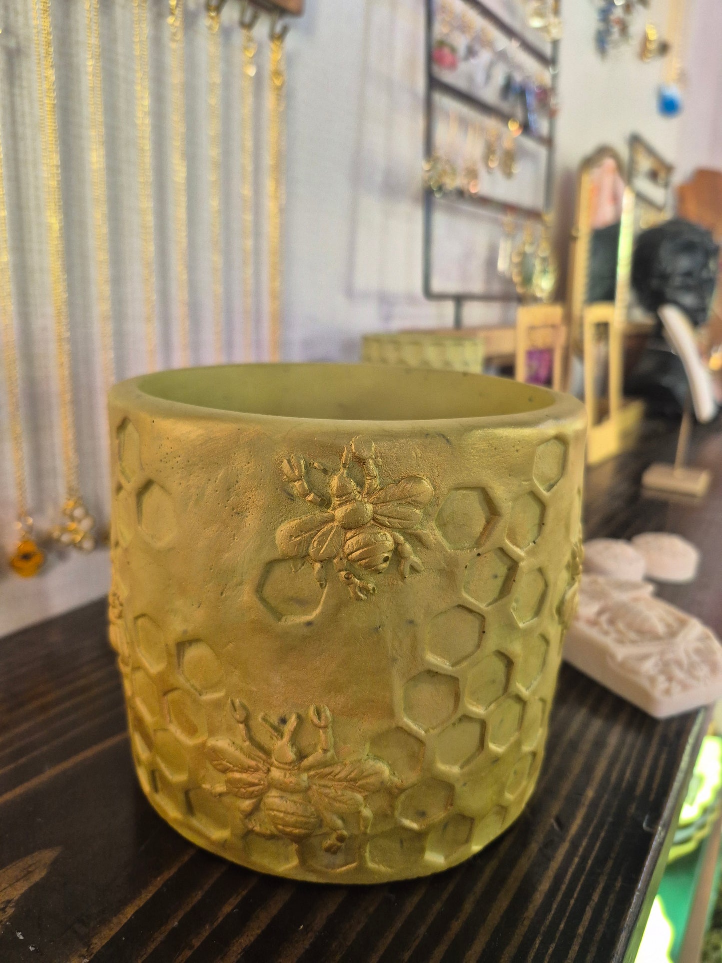 Cement Honeycomb pot (large)