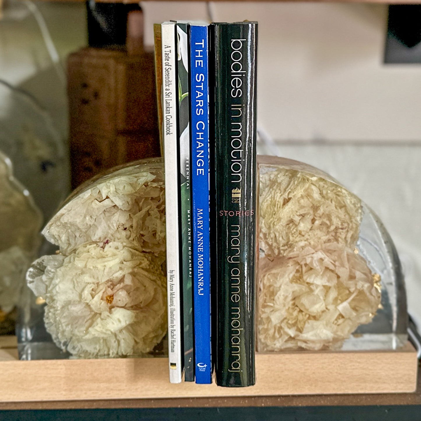 LED light with wood base