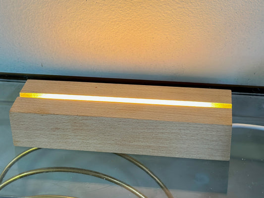 LED light with wood base