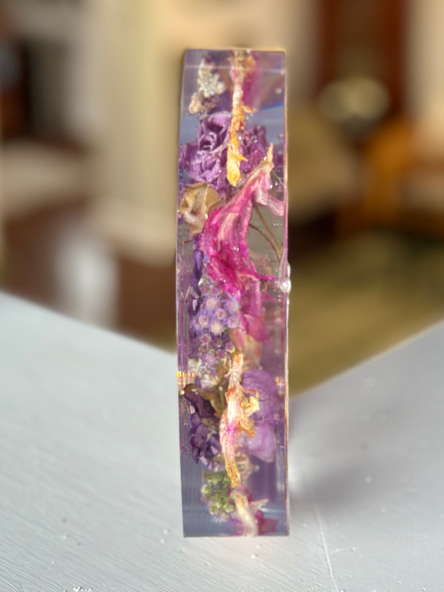 Mixed floral resin heart (medium)
