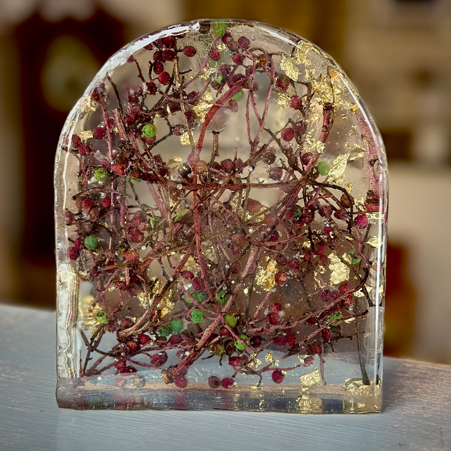 Botanical and gold resin arch