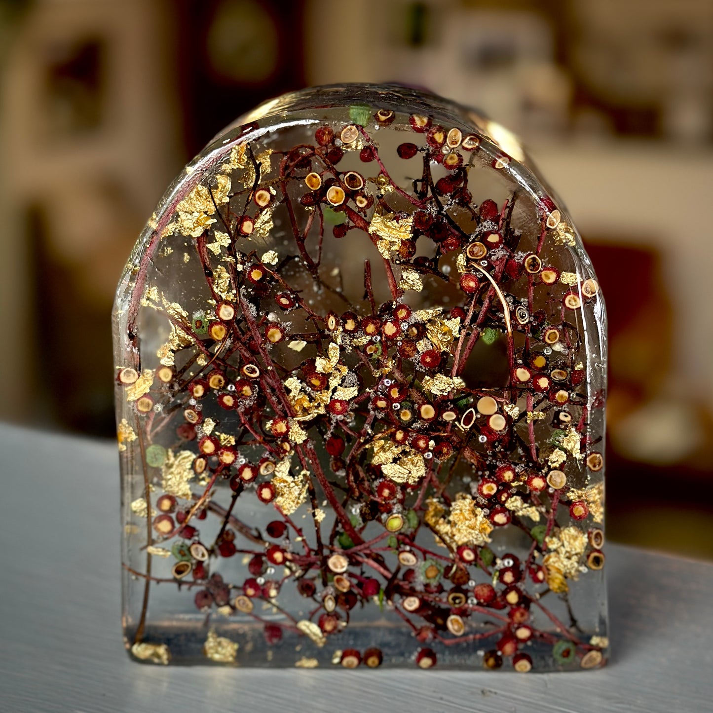 Botanical and gold resin arch
