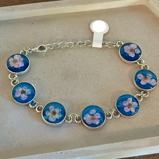 Blue floral bracelet