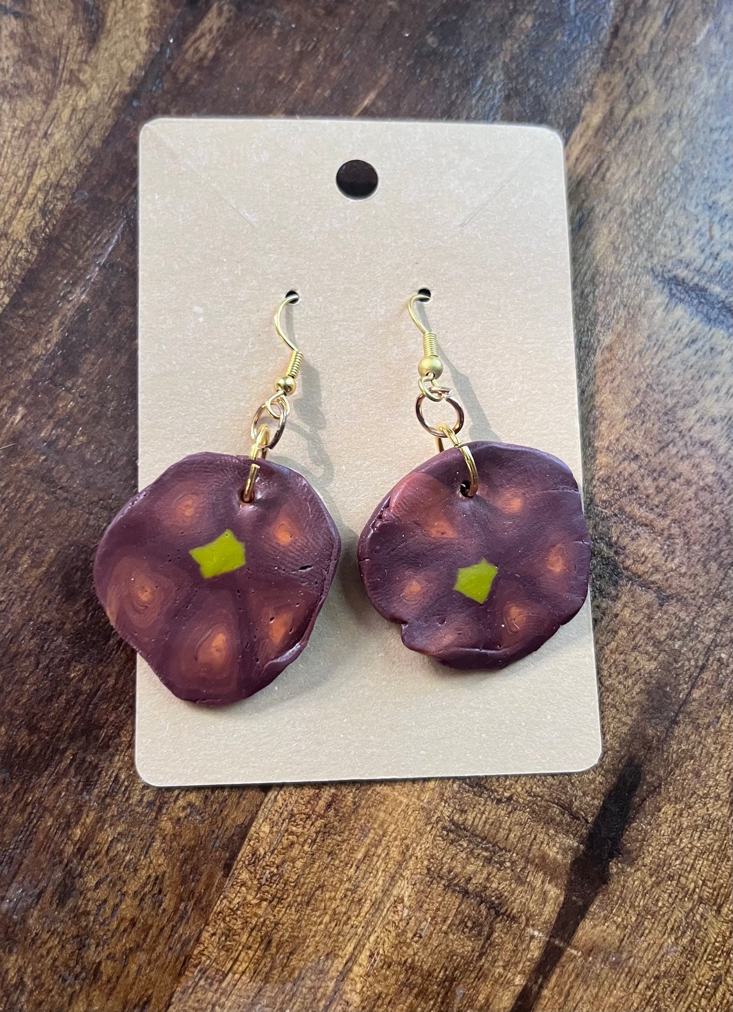 Autumn Colors Clay Pinwheel Earrings