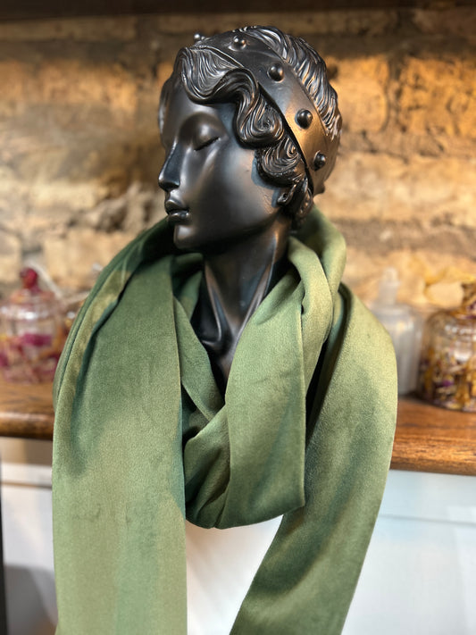 Handmade Scarf - Green Velvety