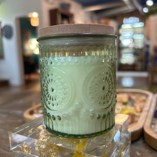 Rainy Night in the Fin Forest candle (scented, starburst pattern)