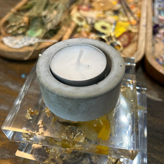 Ceremic tea light holder grey