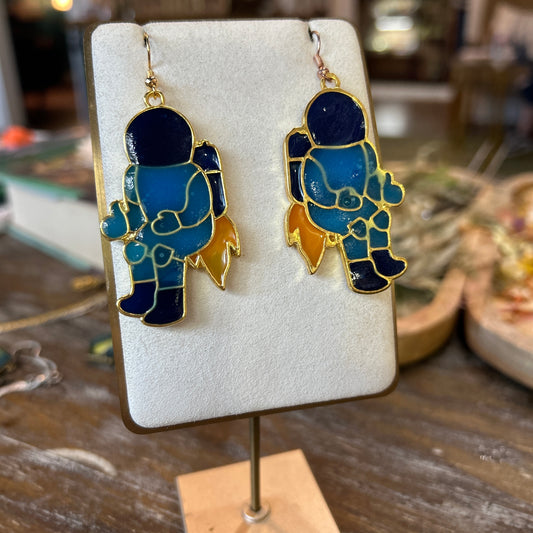 Ad Astra Astronaut Earrings Blue
