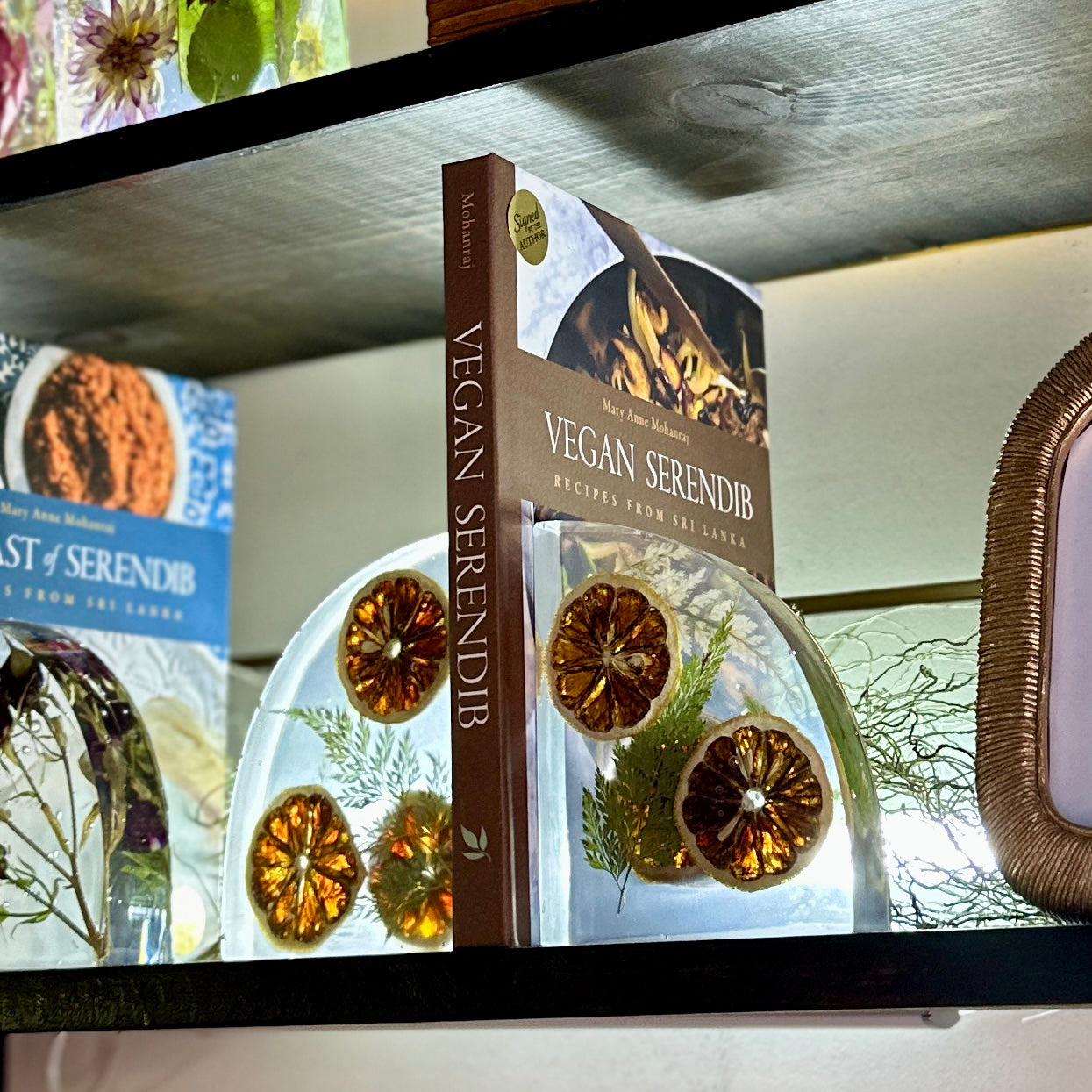 Orange slice resin bookends