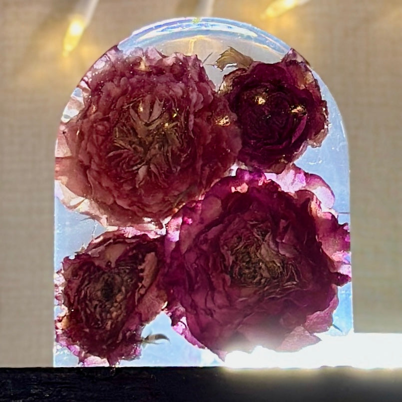 Pink roses resin arch