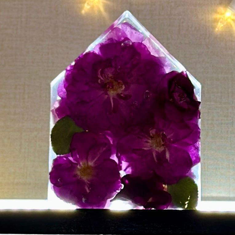 Pink roses resin house