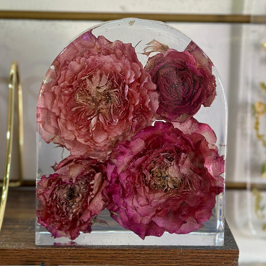 Pink roses resin arch