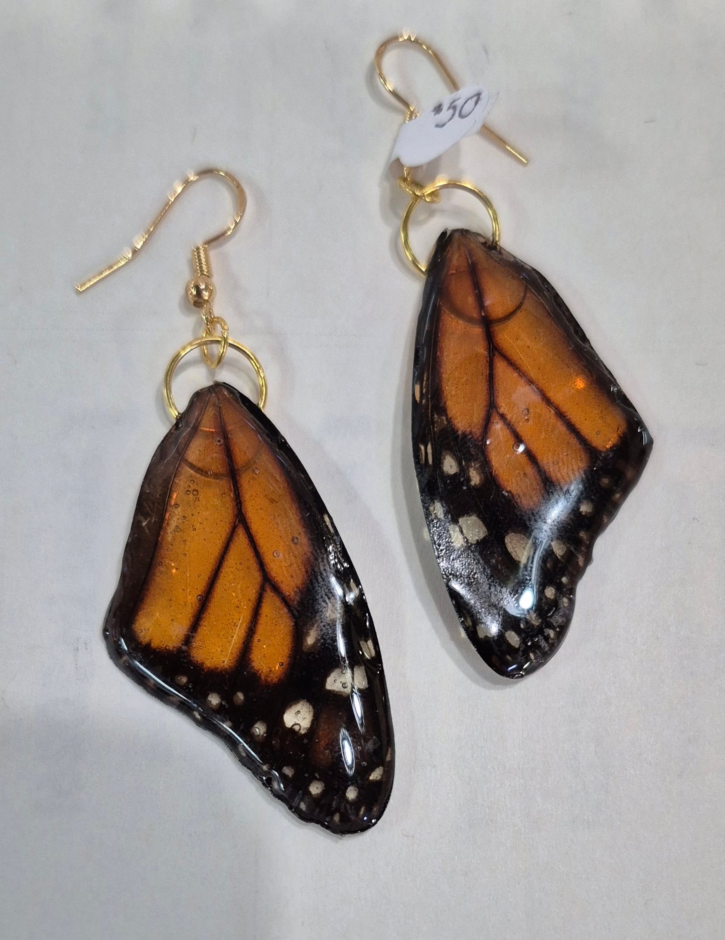Mariposa Earrings: monarch (3")