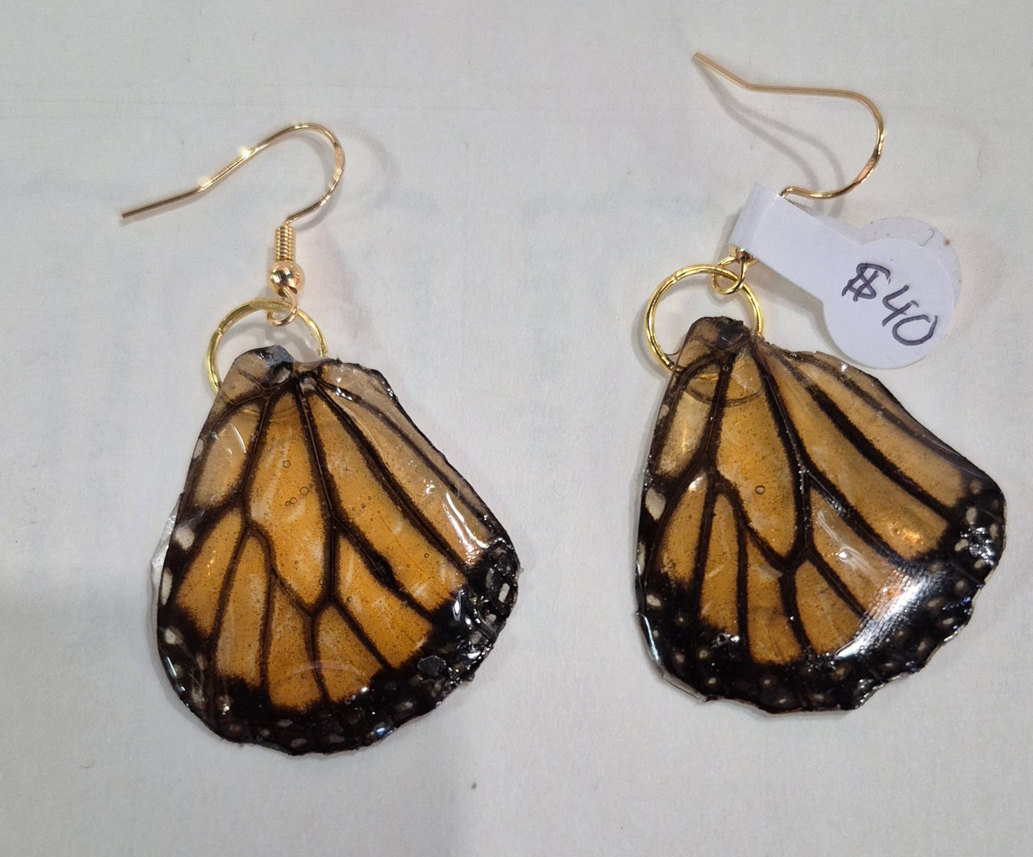 Mariposa Earrings: monarch (2")