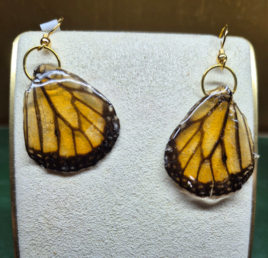 Mariposa Earrings: monarch (2")