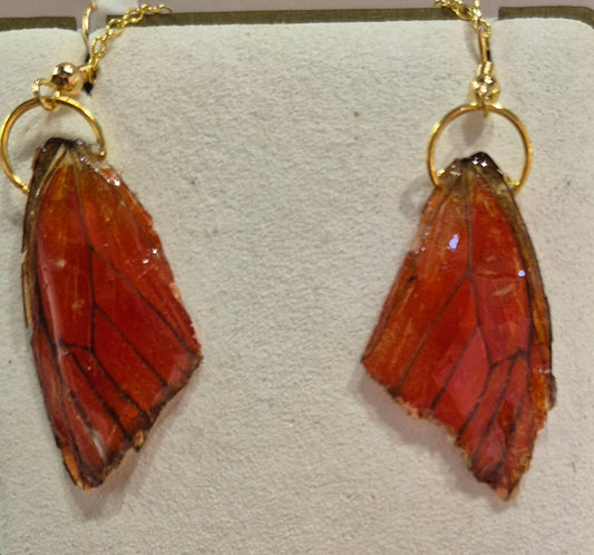 Mariposa Earrings: orange glider butterfly (2")