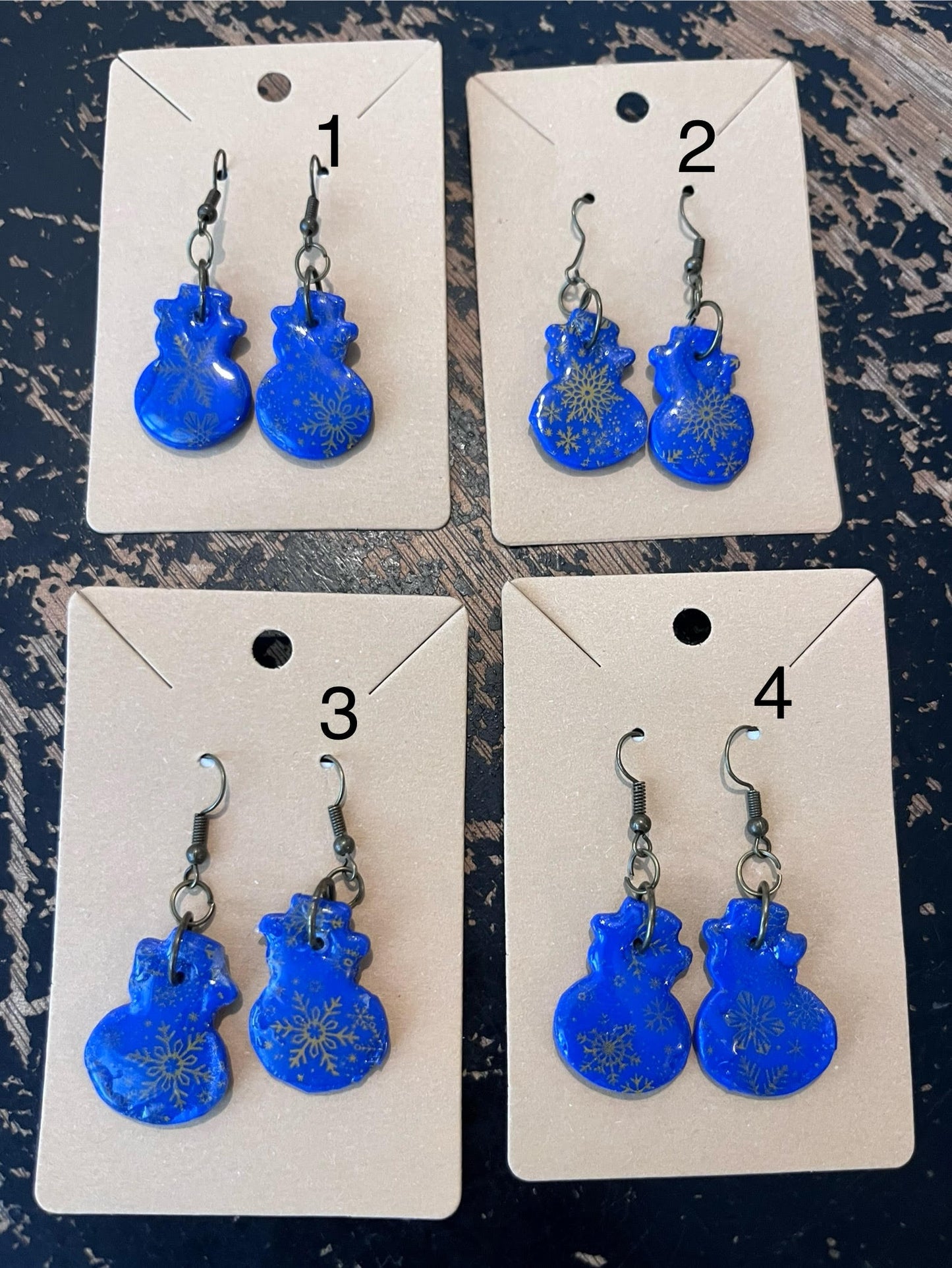 Holiday Clay Earrings - Snow Men
