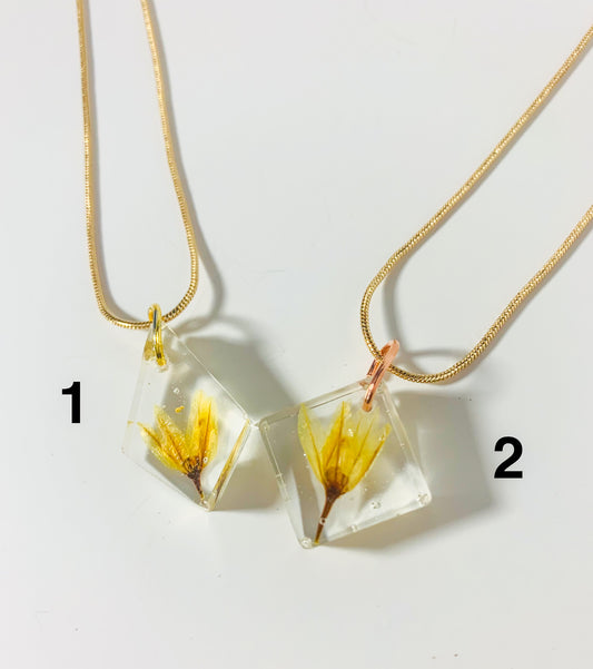 Necklaces, "Yellow Bloom" (1 each available)